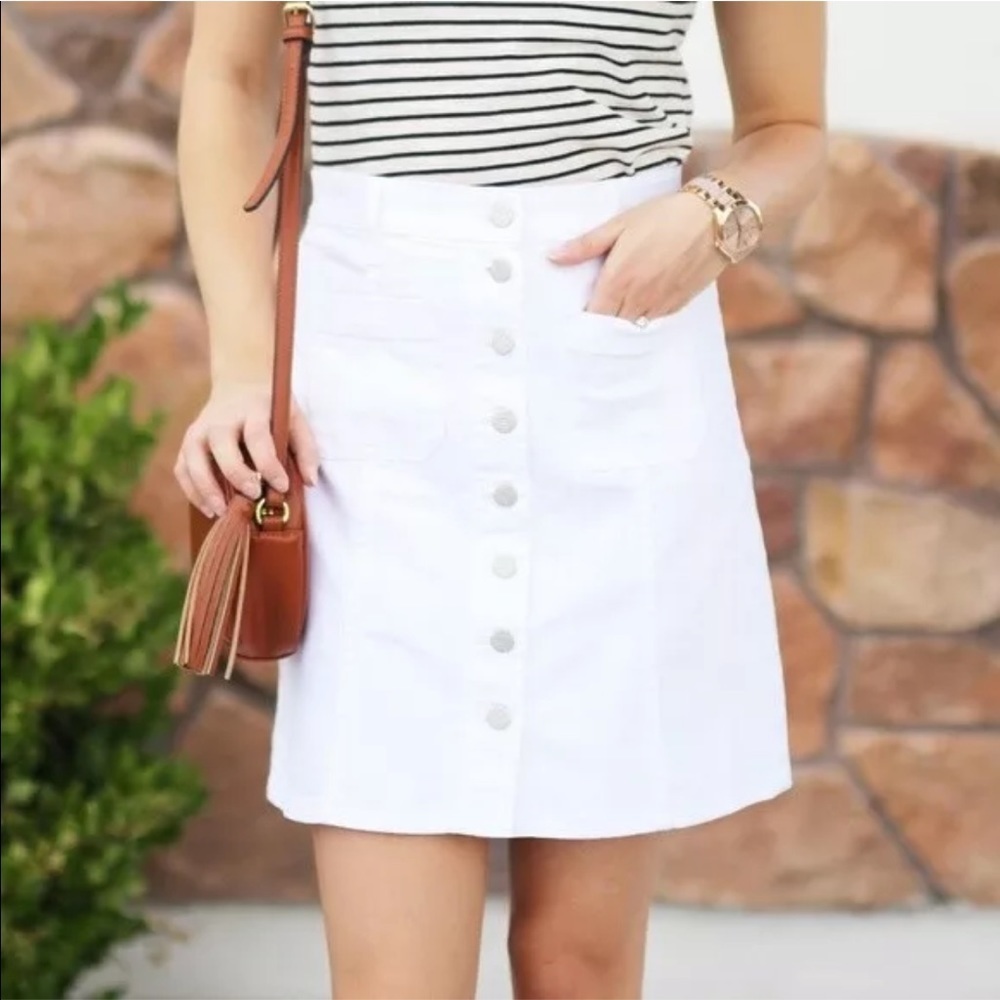 Madewell | white Denim Button-Front Skirt